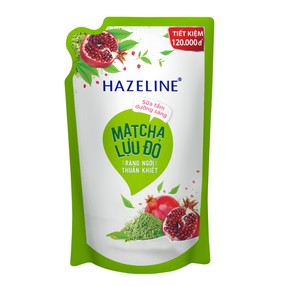 Sữa Tắm Hazeline Trắng Da Matcha Lựu Đỏ Sáng Mịn Dưỡng Ẩm Dưỡng Thể Thiên Nhiên 1Kg