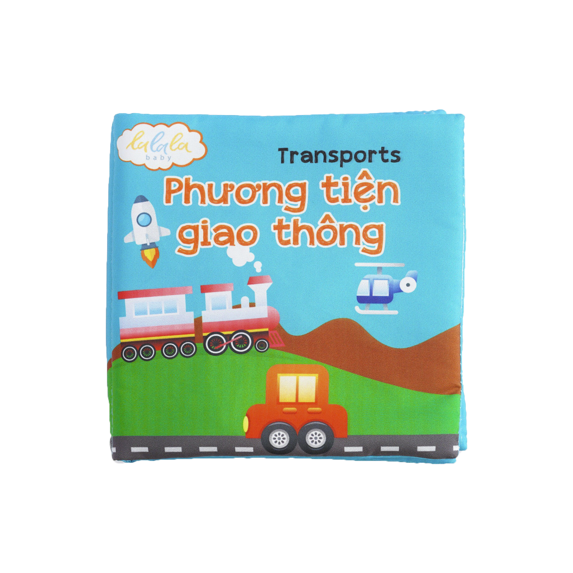 Combo 2 cuốn sách vải song ngữ Lalala baby chủ đề Động vật và Phương tiện giao thông