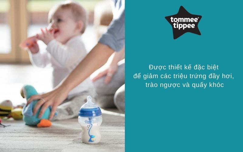 Bình sữa chống đầy hơi Tommee Tippee Advanced Anti-Colic 260ml (bình đôi) - Xanh Dương