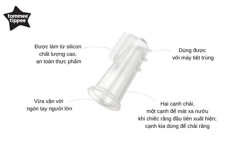 Bàn chải đánh răng xỏ ngón cho bé Tommee Tippee