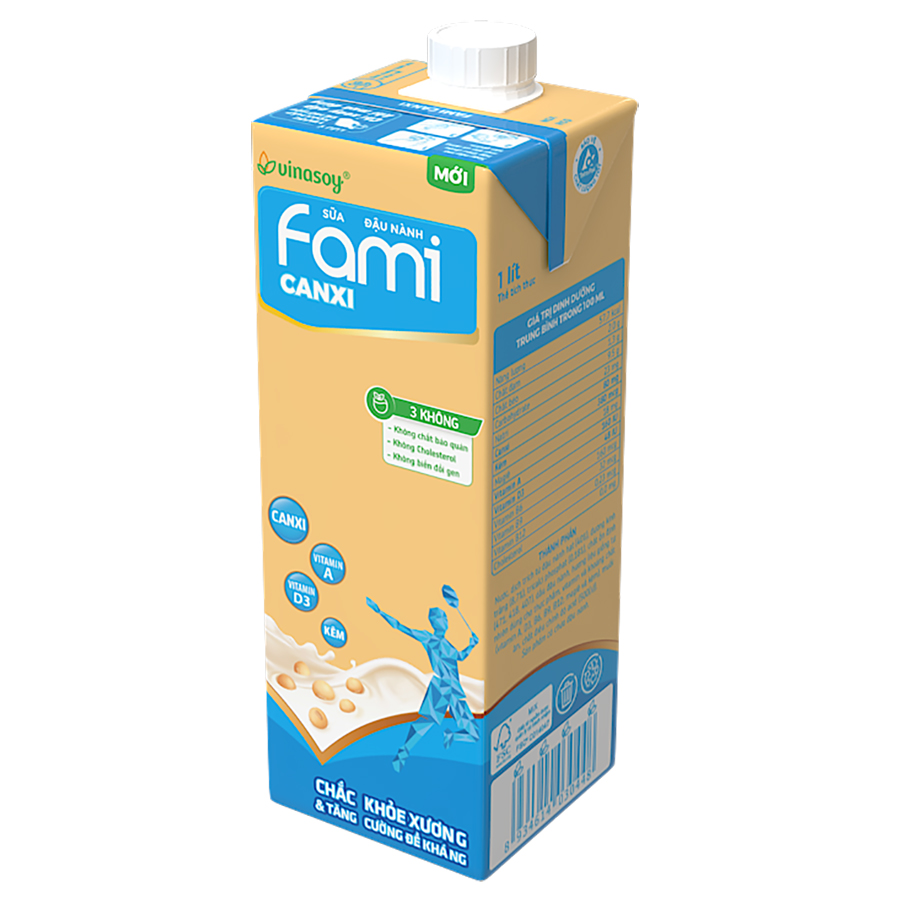 Thùng 10 Hộp Sữa đậu nành Fami Canxi (1000ml/Hộp)