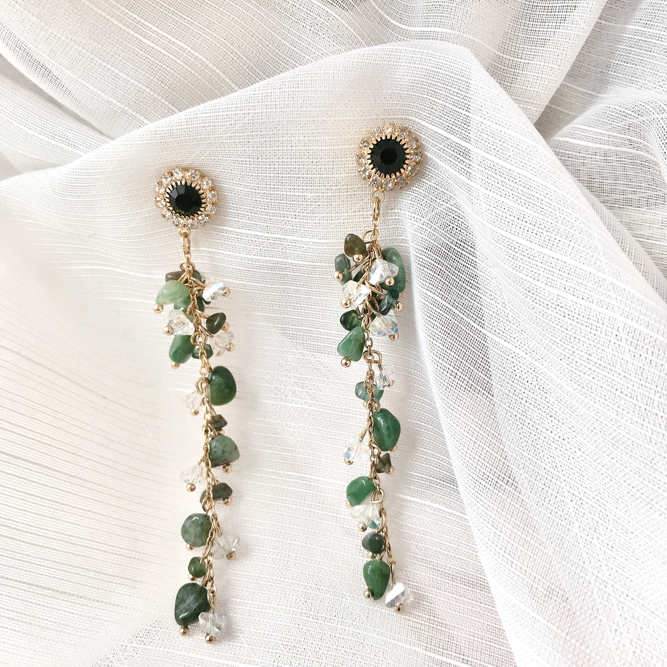 Khuyên tại bạc S925 chế tác thủ công Handmade đá tự nhiên cao cấp