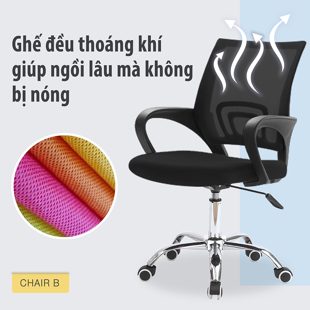 Ghế Văn Phòng Chân Xoay BG B (hàng nhập khẩu)