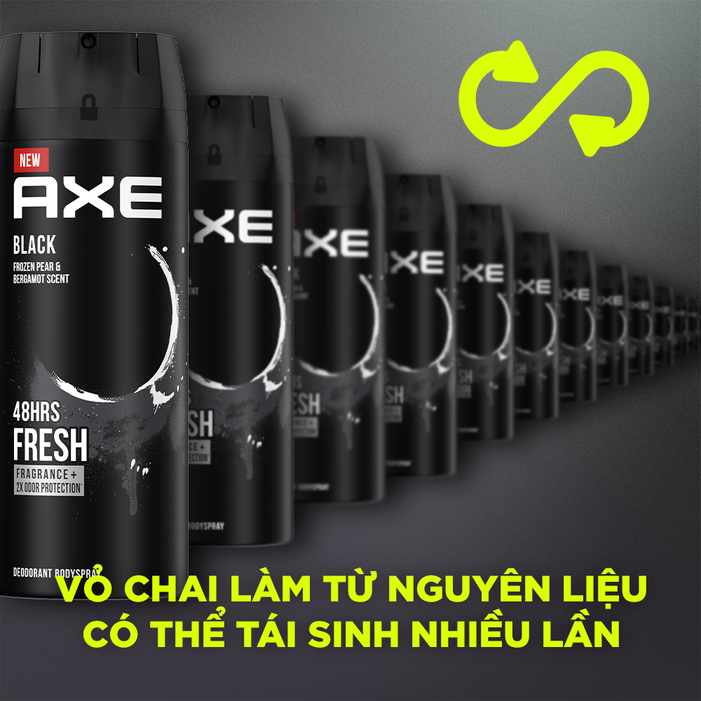 Xịt nước hoa toàn thân AXE Khử mùi cho nam Hương thơm tươi mát căng mọng từ cam bergamot và lê ướp lạnh 135ml