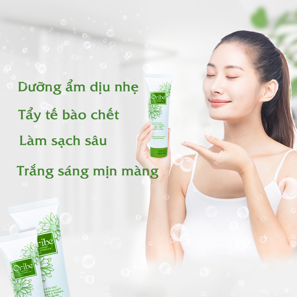 Combo 2 Sữa Rửa Mặt Dịu Nhẹ, Dưỡng Ẩm, Làm Sạch Sâu Oribe - Chiết xuất Hoa Cúc nhập khẩu từ Đức [100g/tuýp]