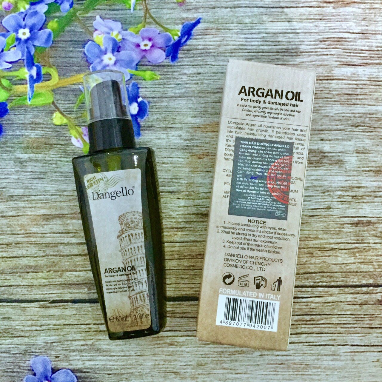 Tinh dầu dưỡng tóc D'angello Argan Oil 60ml