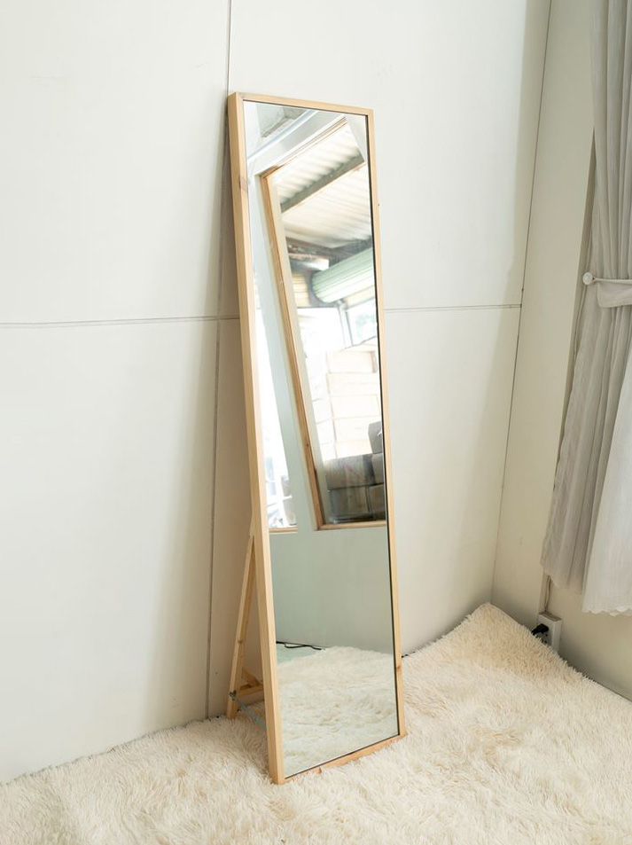 [SIZE40x1M65] GƯƠNG SOI TOÀN THÂN CÓ CHÂN ĐỨNG MÀU TỰ NHIÊN  - STANDING MIRROR NATURAL- 40CM