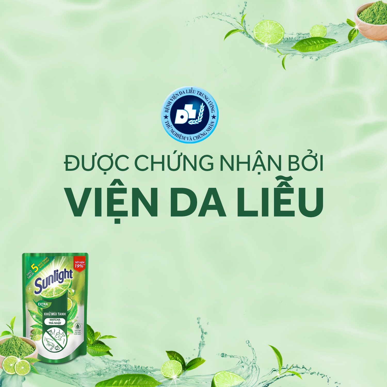 Nước Rửa Chén Sunlight Trà Xanh 750ML combo chai và túi