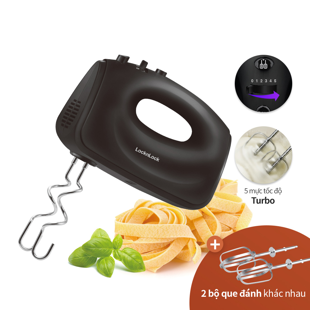 Máy đánh trứng Lock&amp;Lock Hand Mixer EJM501DGRY 250-300W - Hàng chính hãng