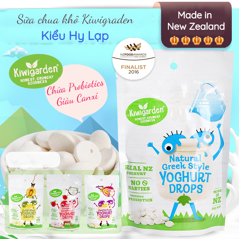 Combo 2 gói Sữa chua khô Kiwigarden vị Hi Lạp cho bé từ 7 tháng tuổi