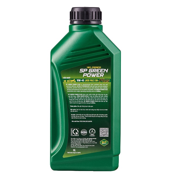 Nhớt số cao cấp - SP GREEN POWER PLUS SN 10W-40 - 100% SYNTHETIC