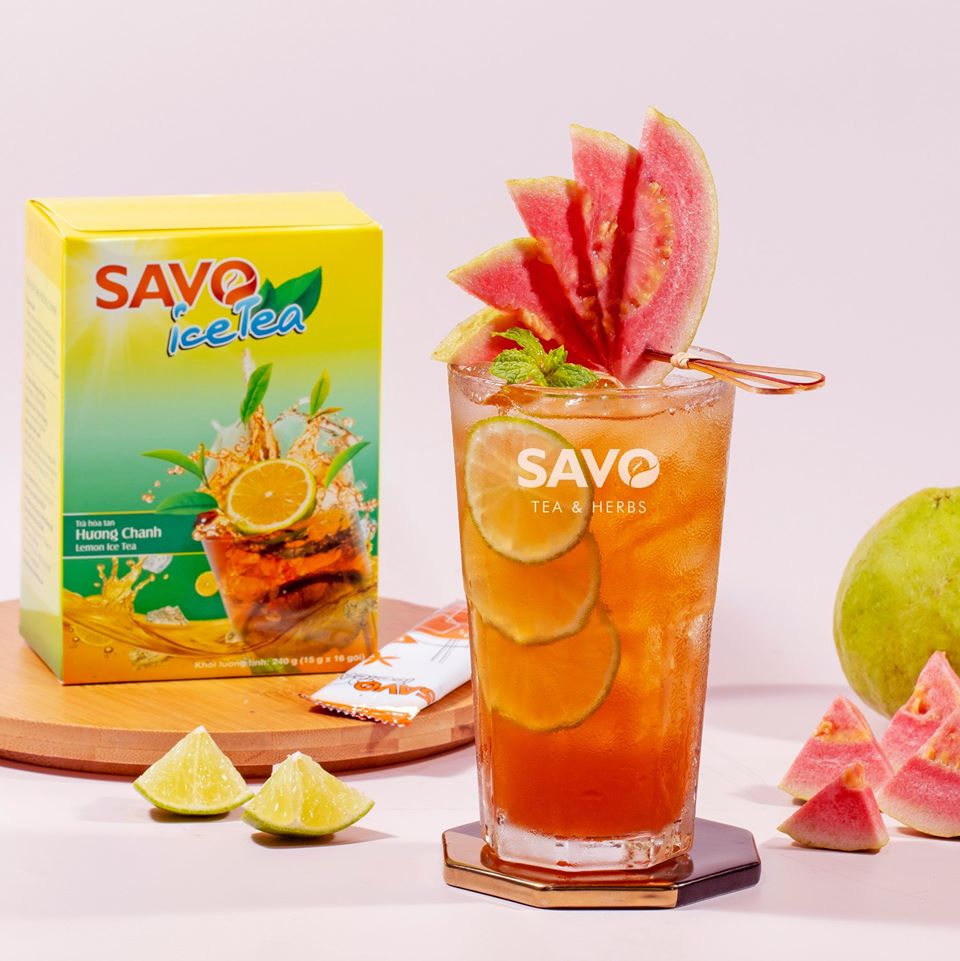 Trà SAVO Ice Tea Chanh - Hộp 16 gói x 15g