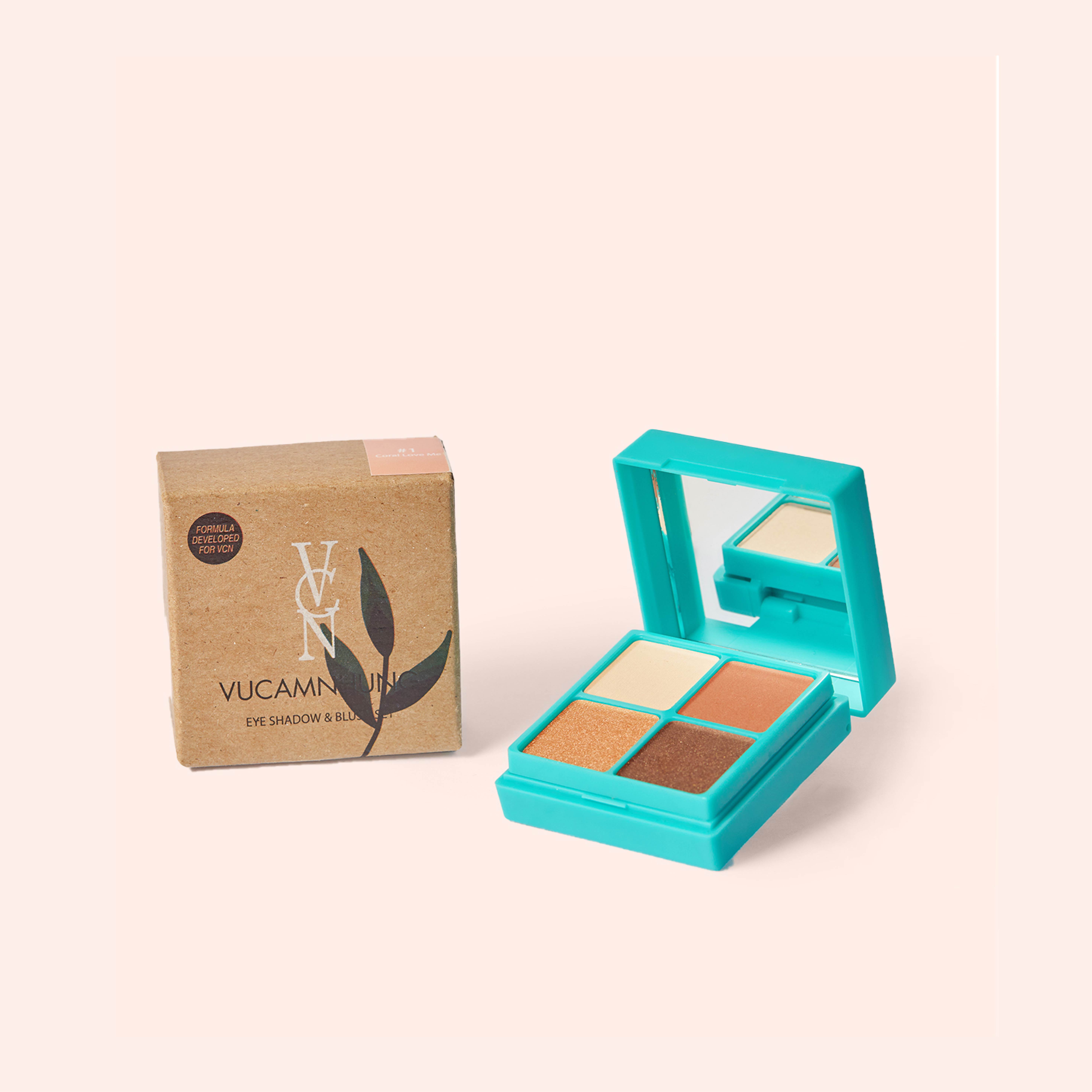 Eye Shadow &amp; Blush Set - VCN - BỘ MÀU TRANG ĐIỂM MẮT VÀ MÁ - #1 Coral Love Me