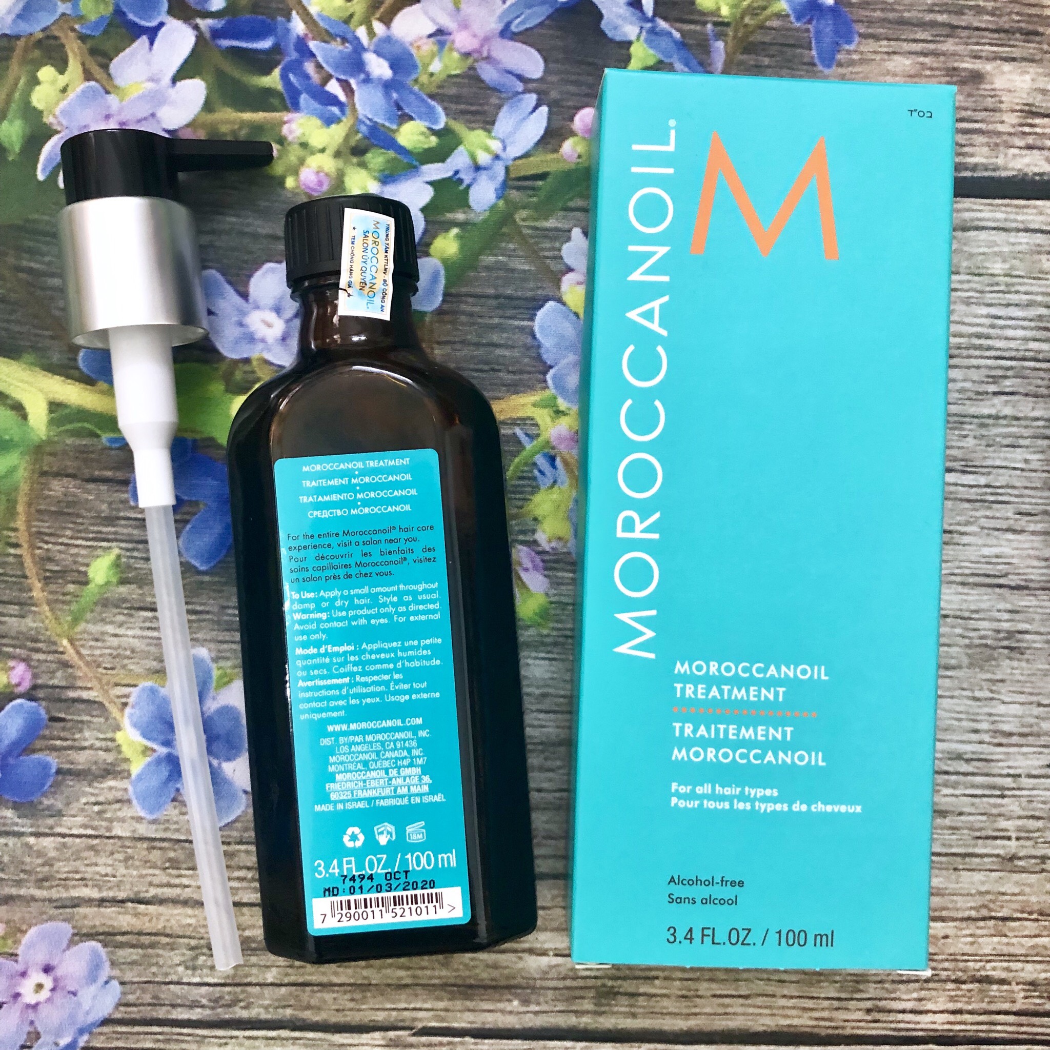 Tinh dầu Moroccanoil dưỡng bóng mượt phục hồi tóc hư tổn 100ml - Hàng chính hãng