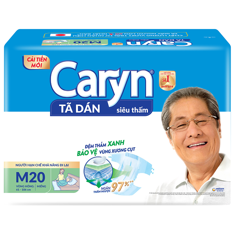 Tã Dán Siêu Thấm Caryn Gói Siêu Lớn M20 (20 Miếng)