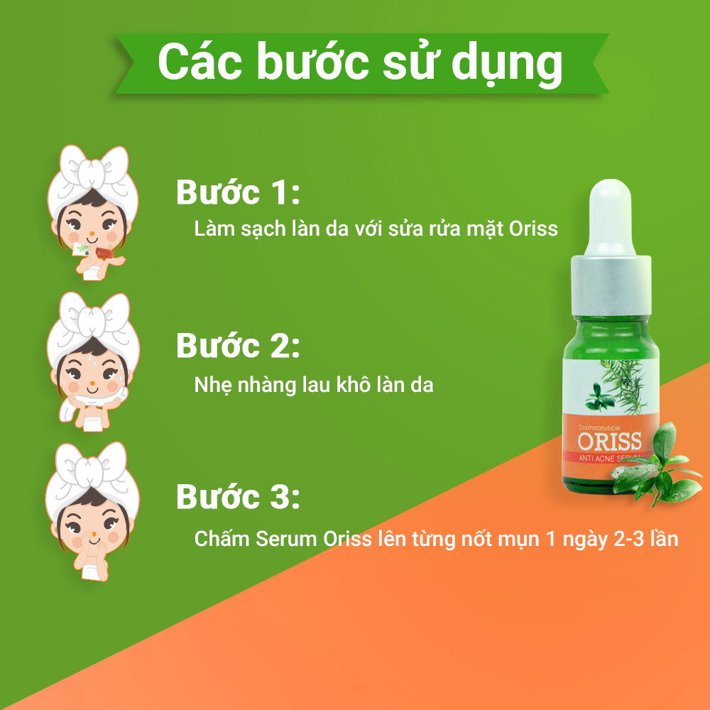 Combo Hỗ Trợ Trị Mụn Oriss - Sữa Rửa Mặt Ngừa Mụn Oriss 100g + Serum ngăn ngừa mụn Oriss 10g