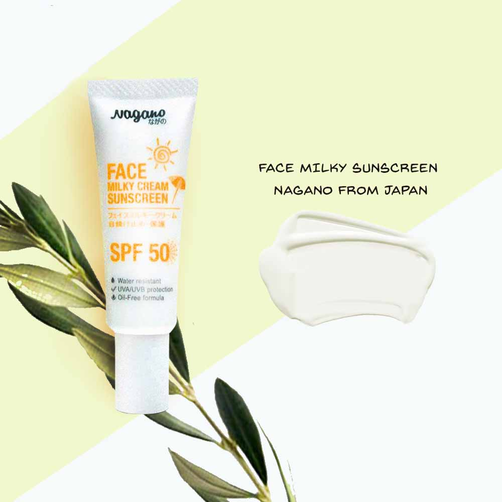 Kem Chống Nắng Dành Cho Da Mặt Nagano 20ml - Face Milky Cream Sunscreen Nagano 20ml - Chỉ số SPF50+ giúp chống nắng hiệu quả và bảo vệ da chắc khỏe