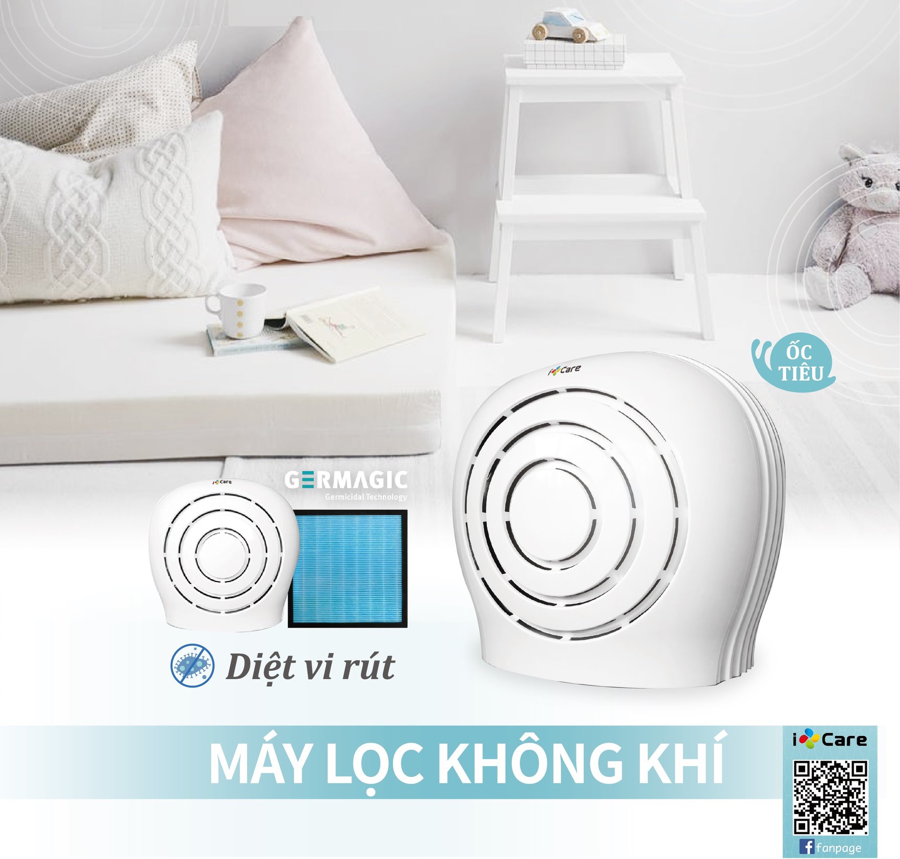 Máy lọc không khí diệt virus iCare AP-1701 - Hàng chính hãng