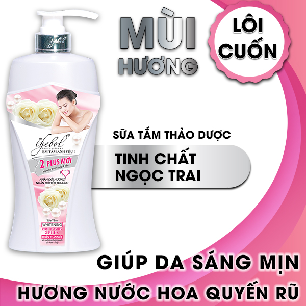 Sữa tắm thảo dược tinh chất ngọc trai nước hoa 2 Plus Thebol 925g