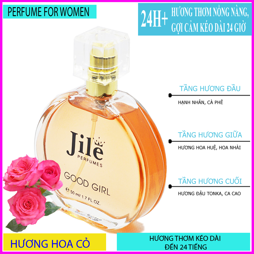 Nước hoa nữ cao cấp chính hãng Jile Good Girl 50ml với hương thơm ngọt ngào, nữ tính