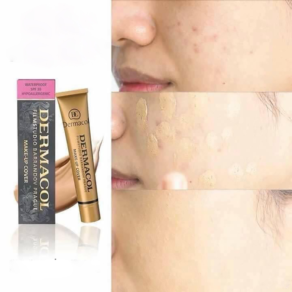 Kem nền DERMACOL MAKE-UP COVER che KHUYẾT ĐIỂM, che HÌNH XĂM, MỤN, NÁM, TÀN NHANG...,chất kem đặc độ che phủ cao, không gây kích ứng da, 15 tone màu, Hàng nhập khẩu chính hãng CH Séc