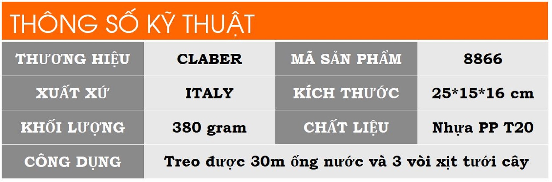 Hình ảnh Máng treo ống nước Eco 0 Claber 8866