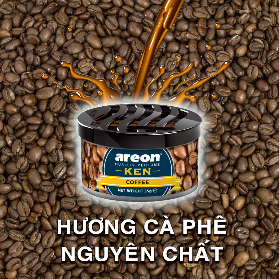 Sáp thơm ô tô Areon mùi Cafe- Sảng Khoái, Tỉnh Táo, Thức Tỉnh Cả Đam Mê - Areon Ken Coffee