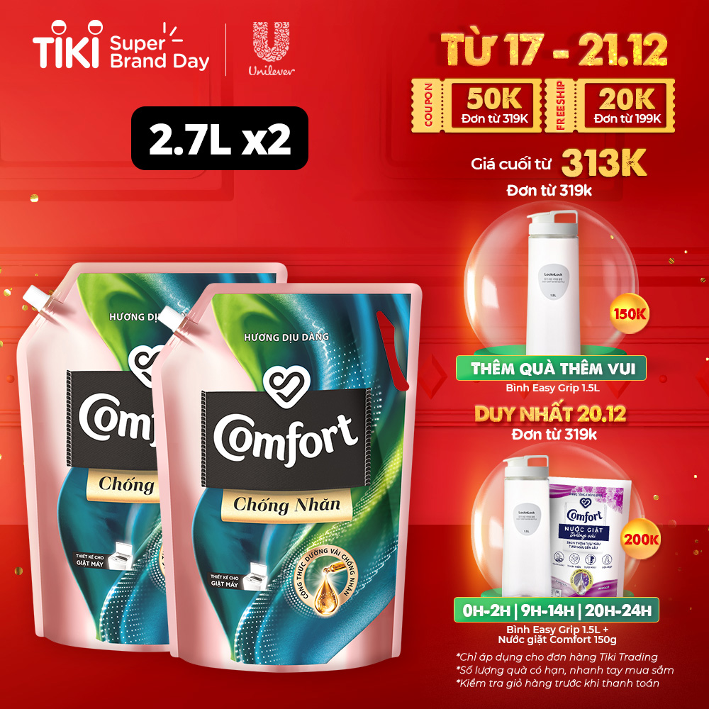 Combo 2 Túi Nước Xả Vải Comfort Chống Nhăn Hương