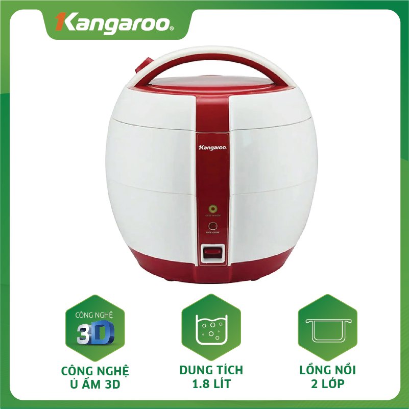 Nồi Cơm Điện 1.8L Kangaroo KG835 - Hàng chính hãng