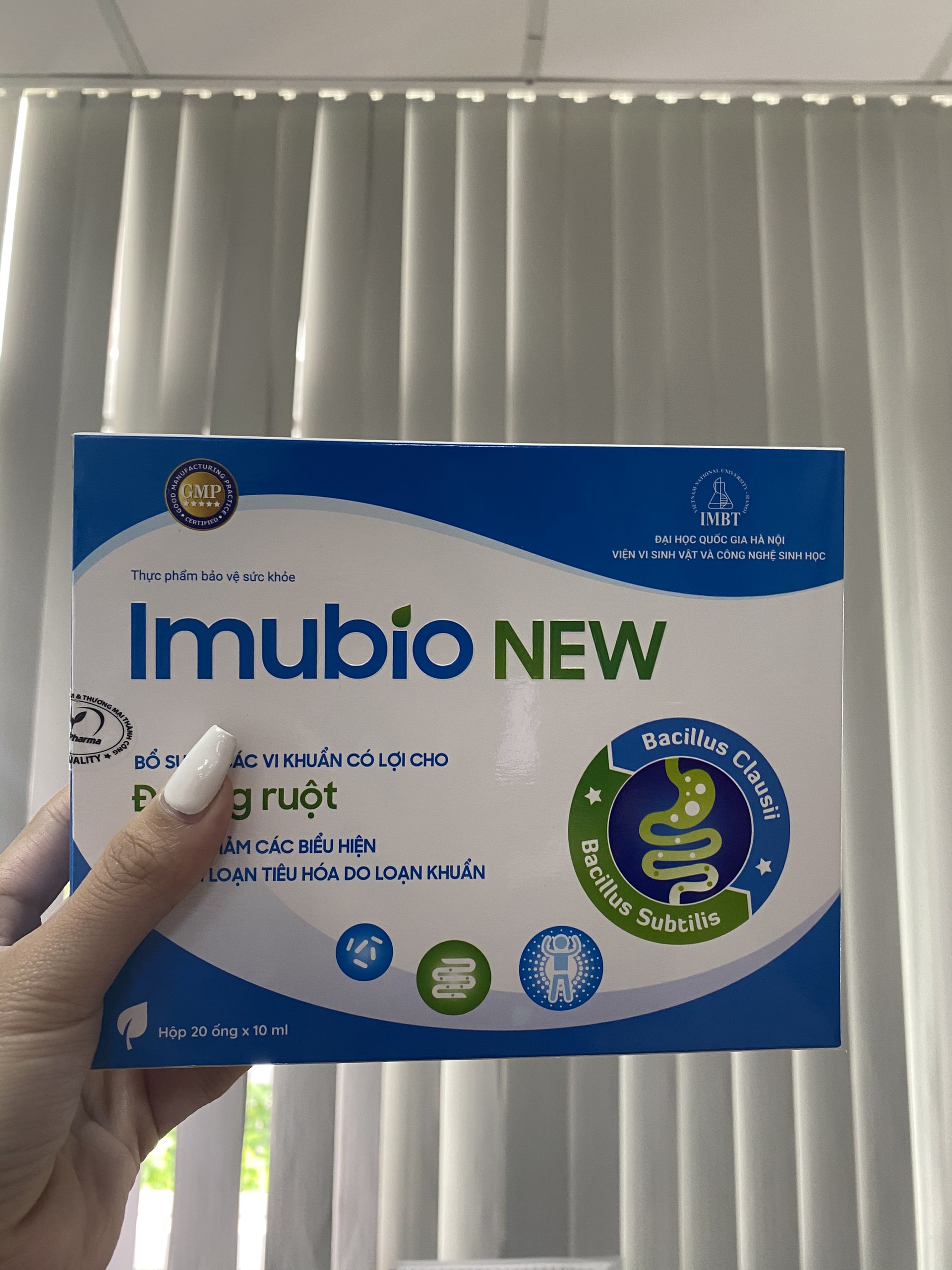 Imubio New Bổ sung vi khuẩn có lợi cho đường ruột, hỗ trợ giảm các biểu hiện của rối loạn tiêu hóa - Hộp 20 ống