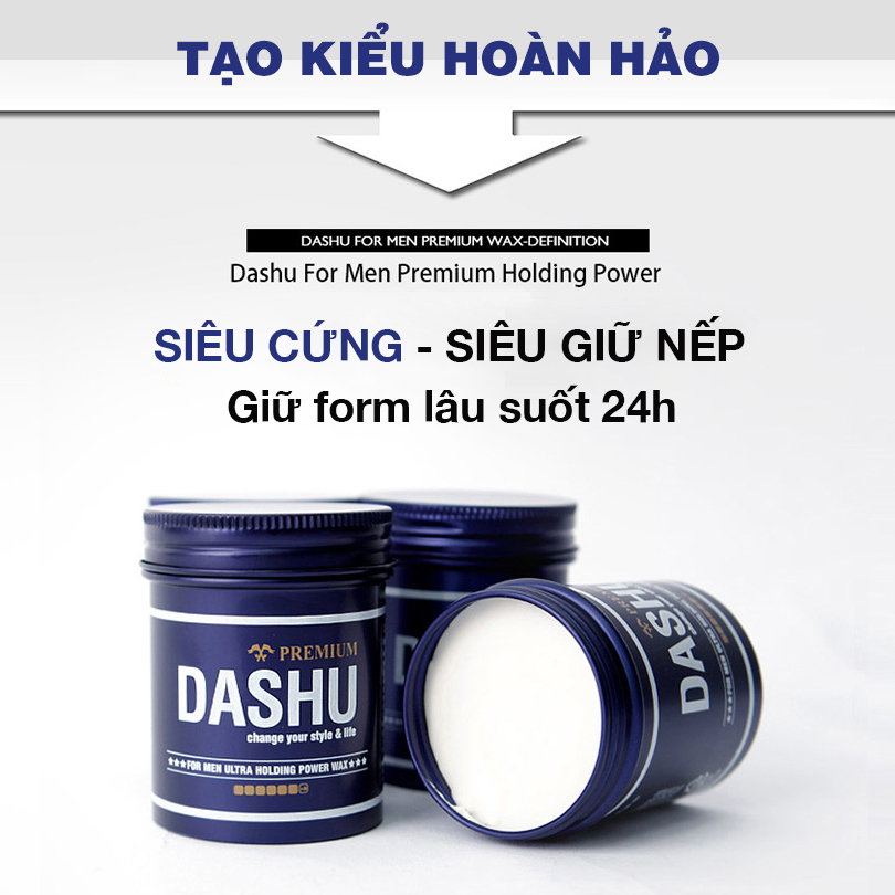 Sáp vuốt tóc nam DASHU For Men Premium Ultra Holding Power Siêu cứng Siêu giữ nếp 100ml JN-SAP01