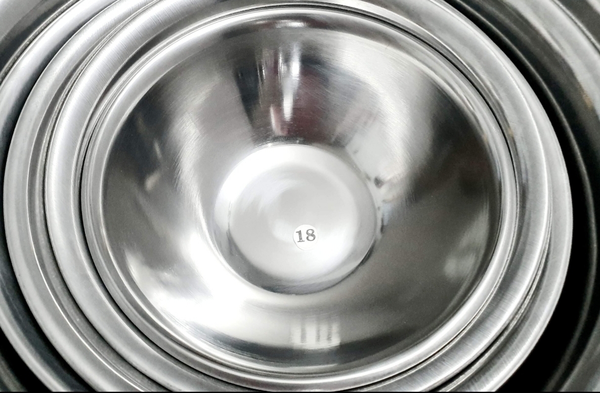 Bộ thau inox 10 cái từ 18cm đến 45cm