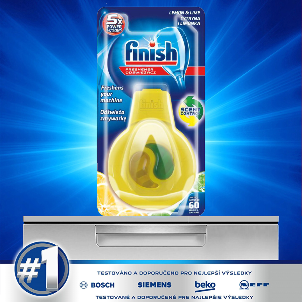 Tinh dầu treo khử mùi máy rửa chén Finish Dishwasher Freshener Lemon &amp; Lime 4ml QT017392 - hương chanh