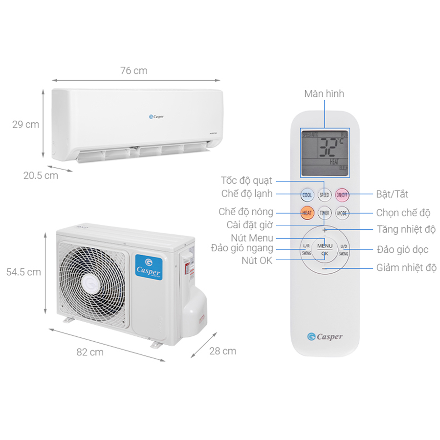 Máy lạnh Casper Inverter 1HP GC-09IS32 - Chỉ giao HCM