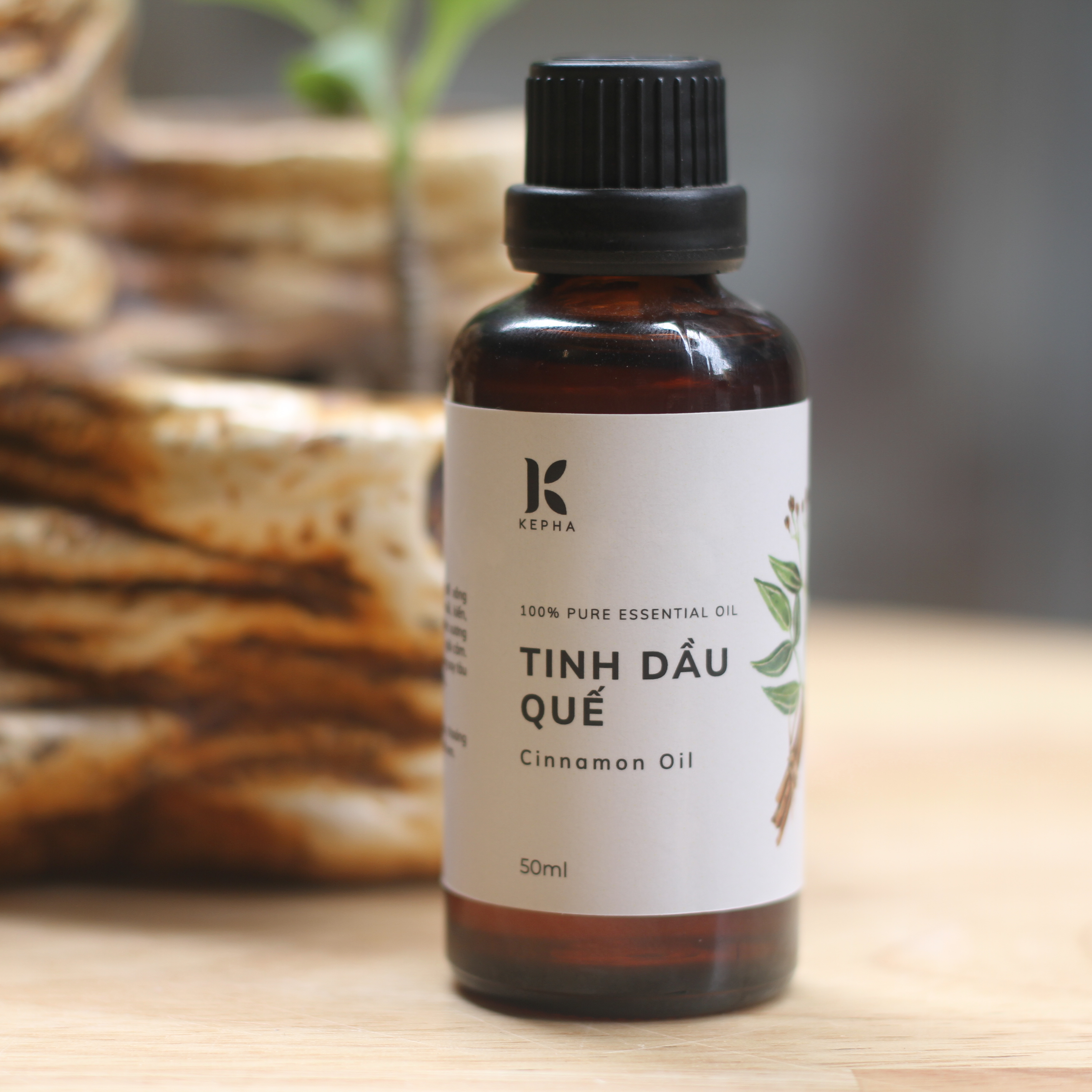 Tinh dầu Quế Kepha 50ml - Cassia Essential oil - Nguyên chất 100% - Khử mùi, lau nhà, làm sạch không khí