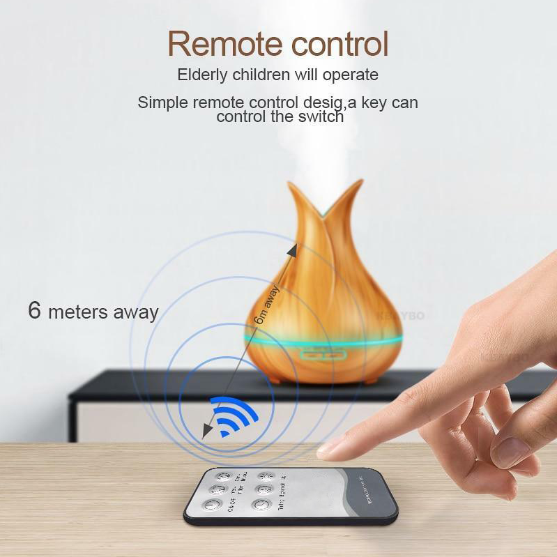 Máy xông tinh dầu sóng siêu âm cao cấp Hoa Tulip - Có Remote. Máy khuếch tán tinh dầu giúp tỏa hương, tạo độ ẩm, làm thơm phòng.