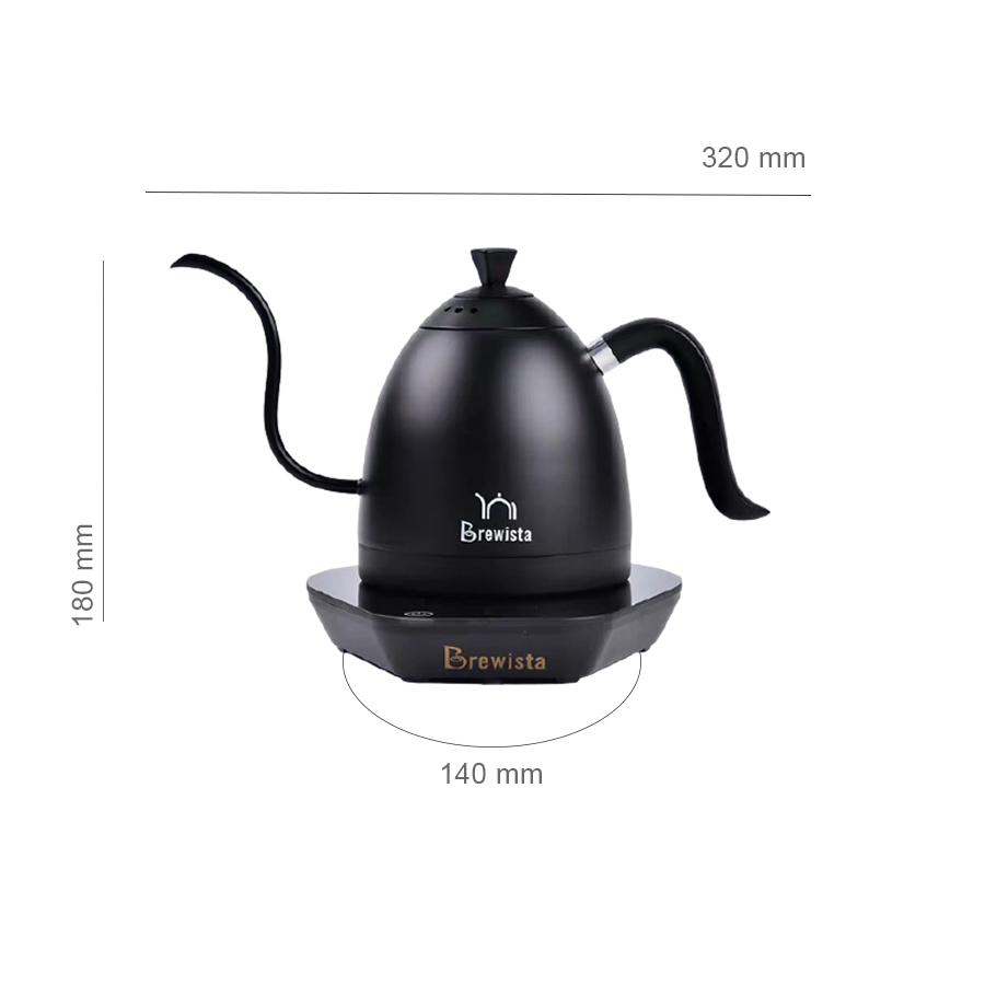 Ấm đun cảm ứng chuyên dụng rót cà phê Brewista Kettle 600ml - Đen tuyền