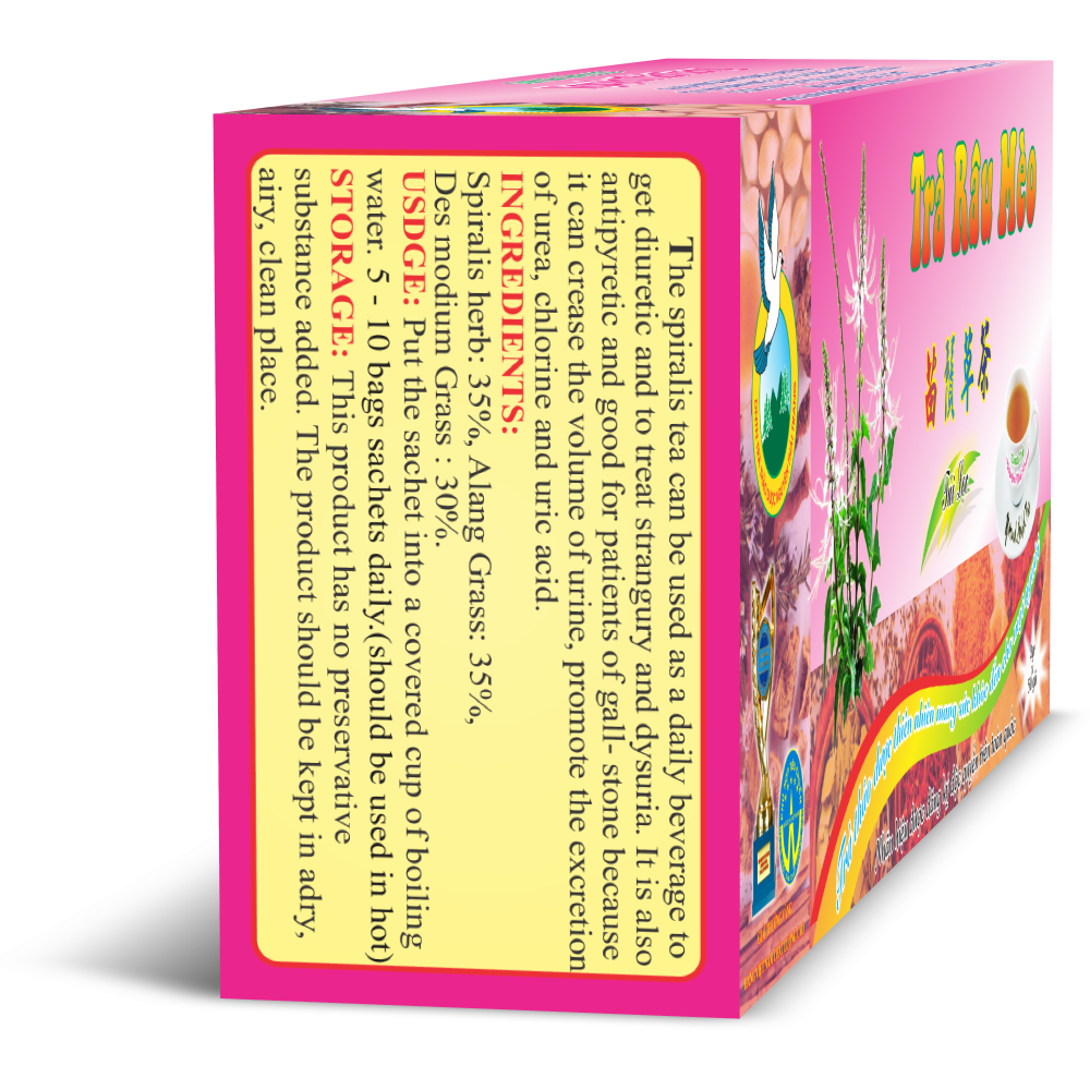 Trà Râu Mèo - Giúp Lợi Tiểu Trừ sỏi Thận  - Nguyên Thái Trang - Hộp  50 Túi Lọc X 2gr – Thảo Dược Thiên Nhiên - Tốt Cho Sức Khỏe