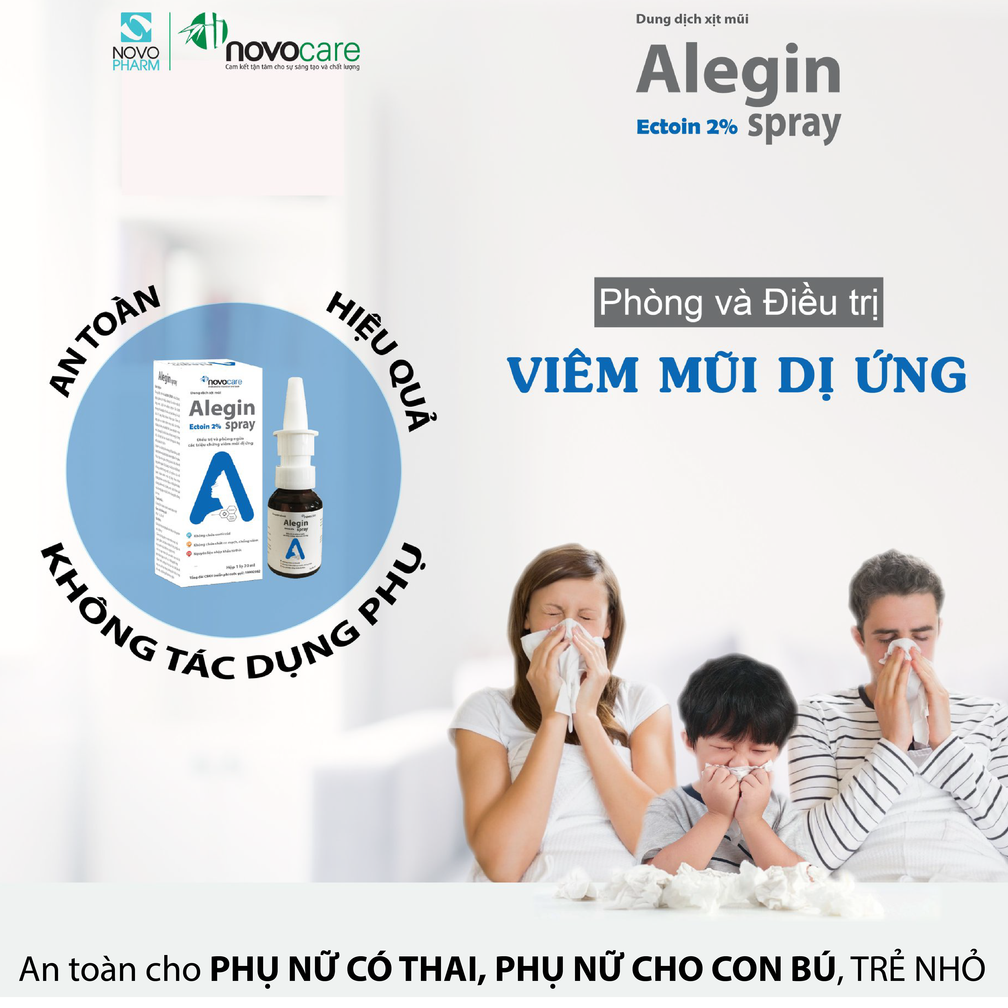 Xịt Viêm Mũi Dị Ứng - Alegin 20ml- Giúp Phòng Và Hỗ Trợ Điều Trị Viêm Mũi Dị Ứng, An Toàn Khi Sử Dụng Lâu Dài, Không Chứa Thuốc Co Mạch Và Chống Viêm Corticoid 