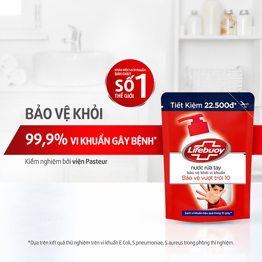 Combo 2 Nước rửa tay Lifebuoy bạc bảo vệ túi 400g