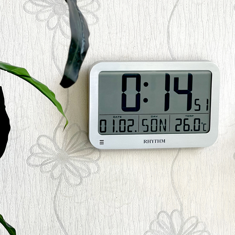 Đồng hồ để bàn, báo thức hiệu RHYTHM - JAPAN LCT084NR19- LCD CLOCKS - Vỏ Nhựa cao cấp ( Kích thước 22.4 x 15 x 1.8cm)