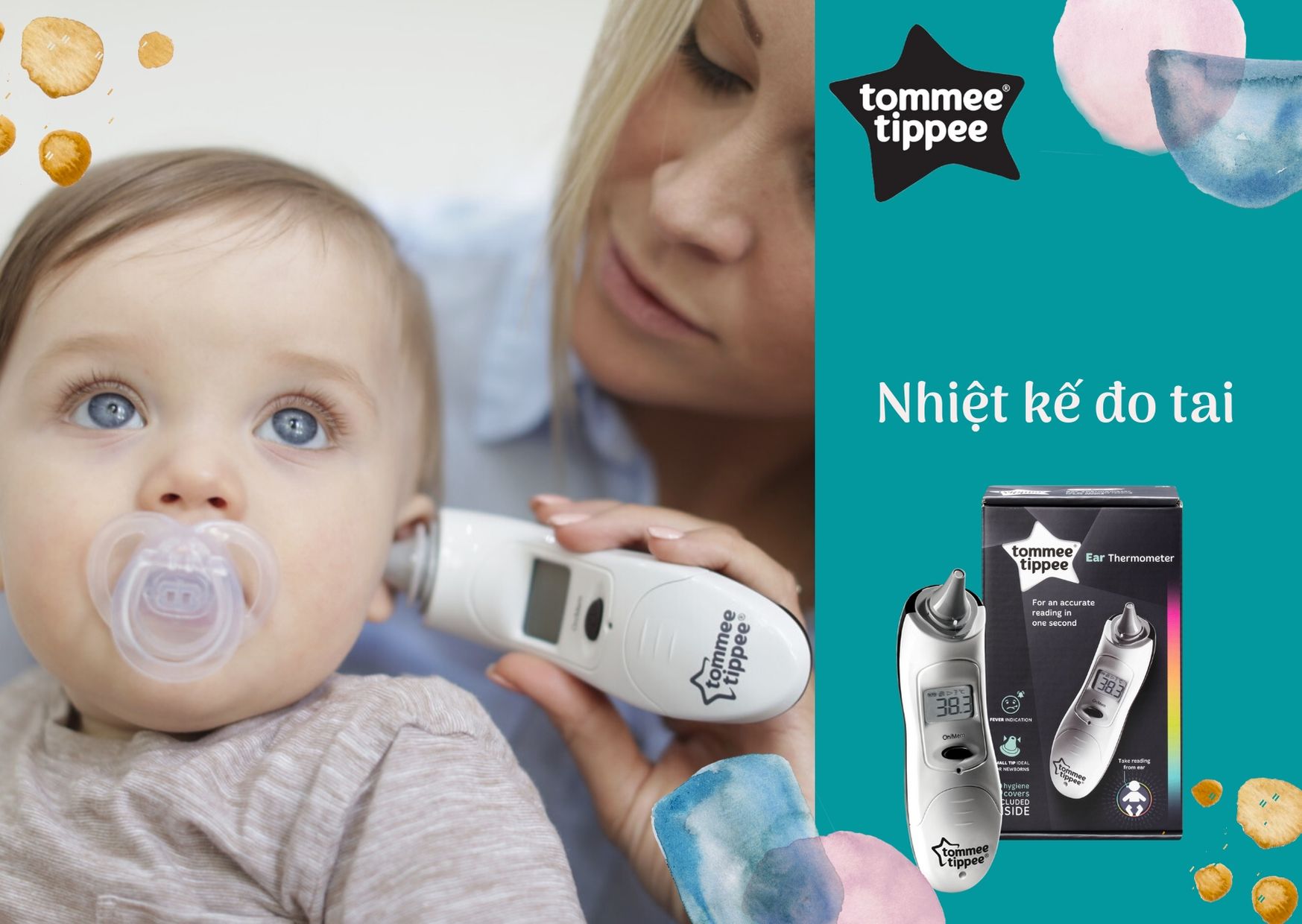 Nhiệt kế số đo tai Tommee Tippee