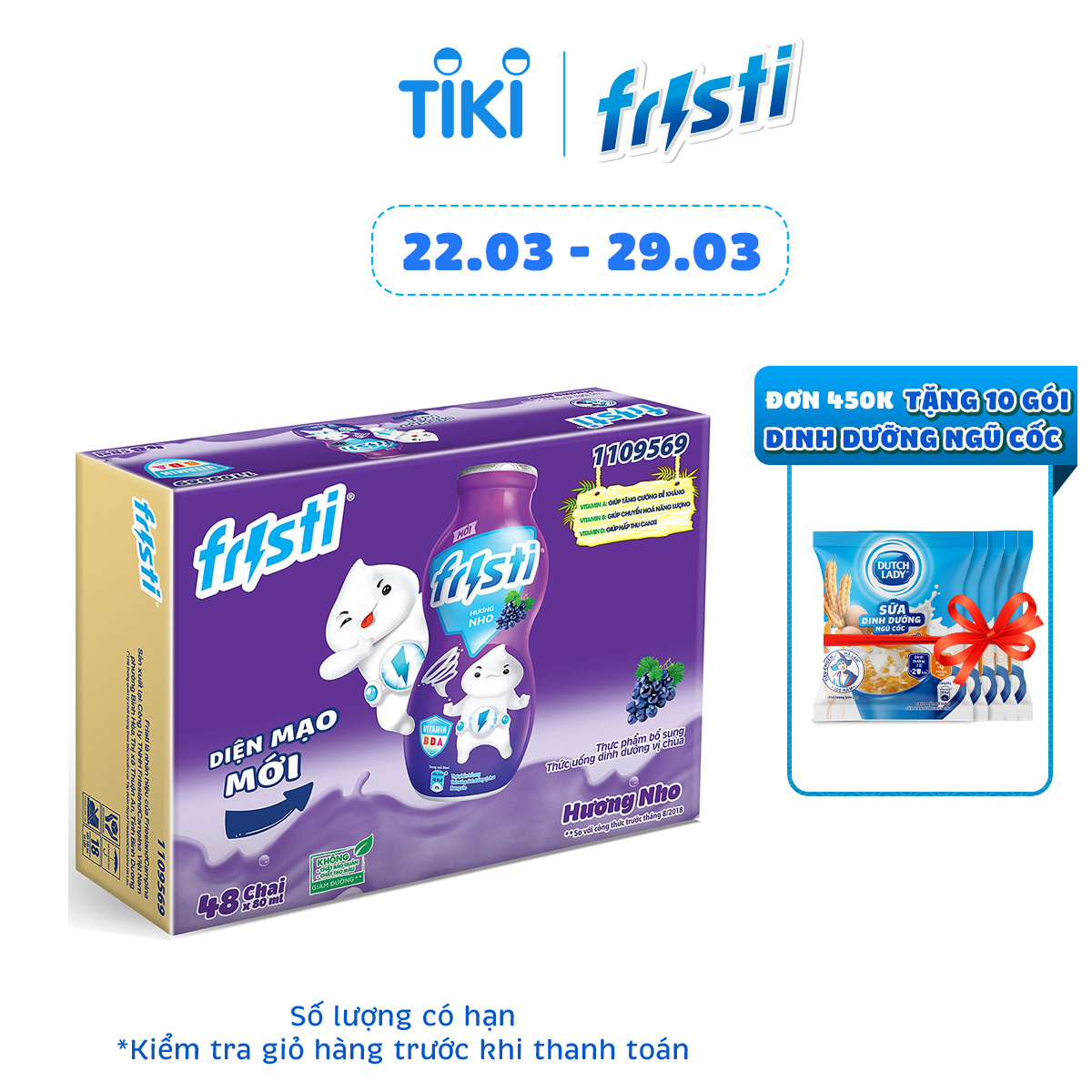 Thùng Fristi Hương Nho 48x80ml