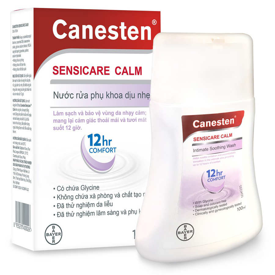 Combo 4 chai dung dịch vệ sinh phụ nữ Canesten Sensicare Calm 100ml/chai - Tặng 1 dù đi mưa