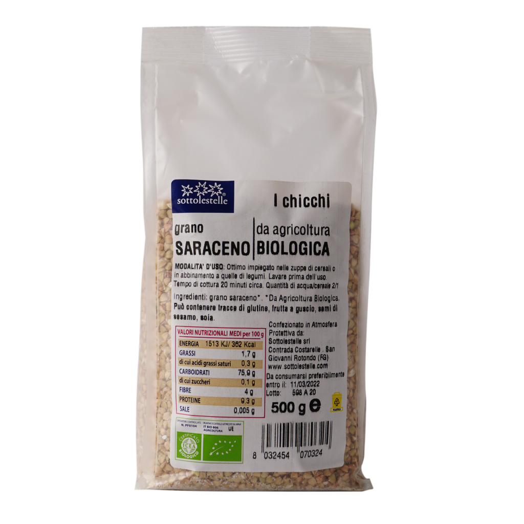 Hạt kiều mạch hữu cơ Sottolestelle 500g Organic BuckWheat