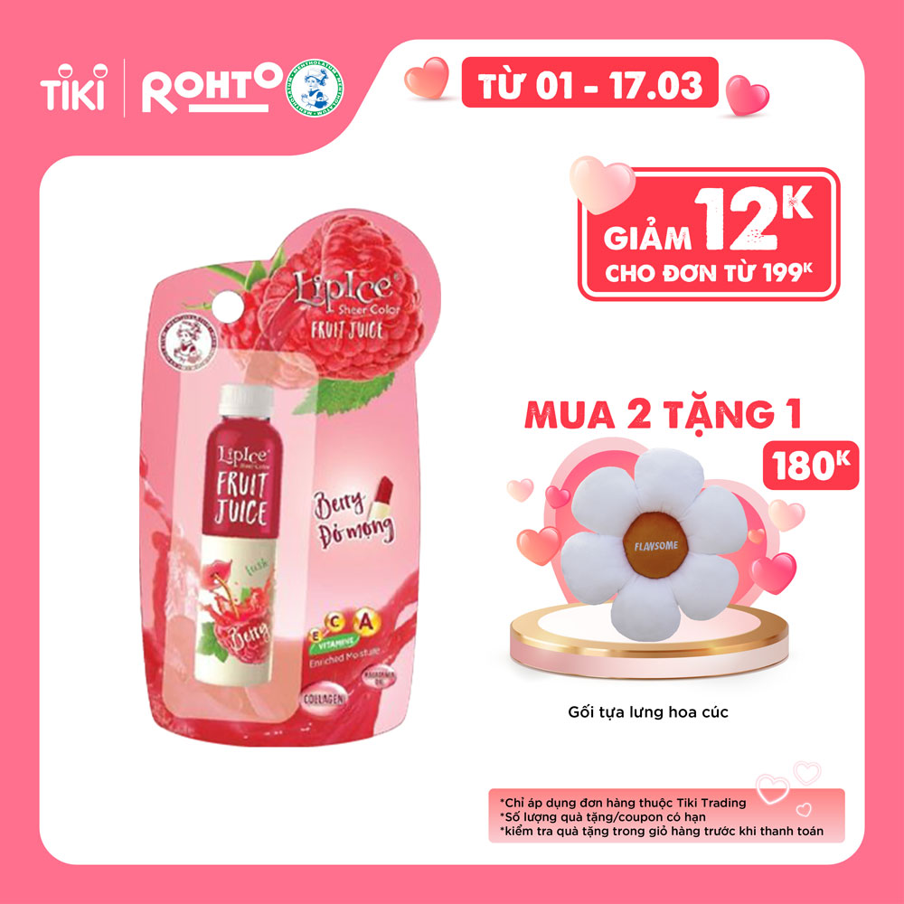 Son dưỡng chiết xuất trái cây Lipice Sheer Color Fruit Juice Strawberry 4g