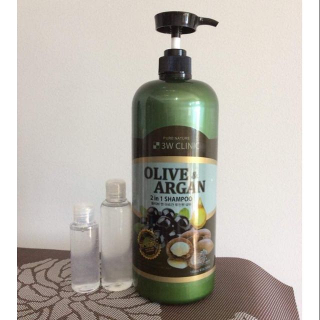 Dầu gội Olive Argan 2 trong 1 3W CLINIC Hàn Quốc 1500ml