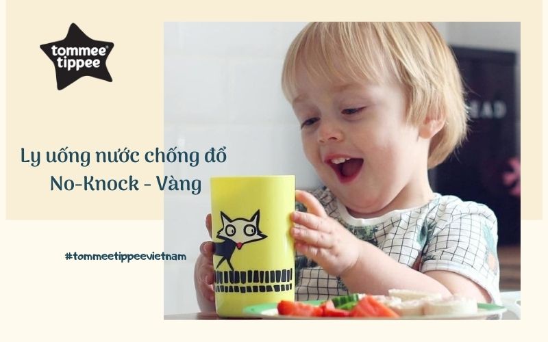 Ly uống nước chống đổ Tommee Tippee No-Knock từ 18 tháng - Vàng