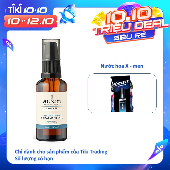 Tinh Dầu Dưỡng Ẩm Phục Hồi Tóc Khô Xơ Hư Tổn Sukin Haircare Hydrating Treatment Oil 50ml