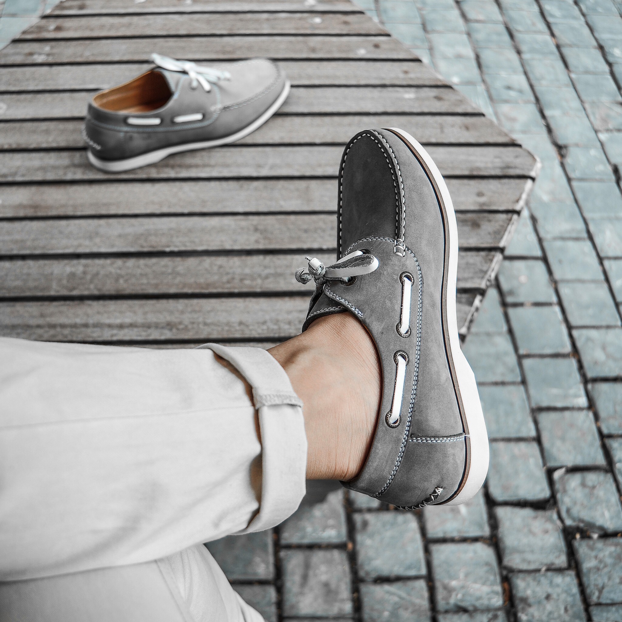 Giày Nam Cổ Thấp Buộc Dây Da Bò Thật Nguyên Tấm Cao Cấp BoatShoes TFHN447 - Size 38 - 43 - (Tặng Vớ/Lót Giày)